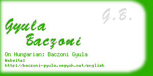 gyula baczoni business card